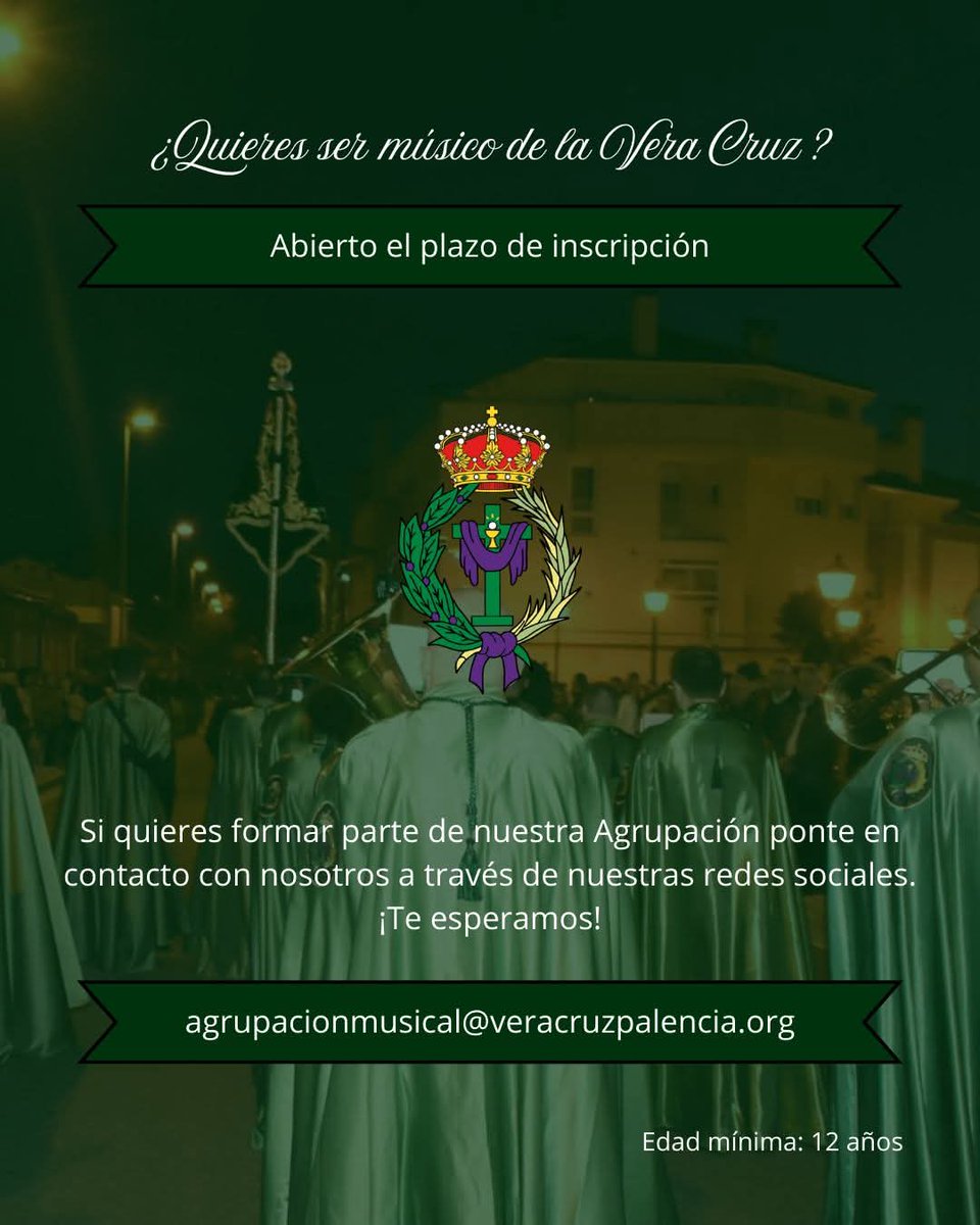 🟢🎺 Apúntate a la Agrupación Musical

Te estamos esperando para que vivas la música de una forma diferente.

La edad mínima es de 12 años.

Contacta con nosotros.