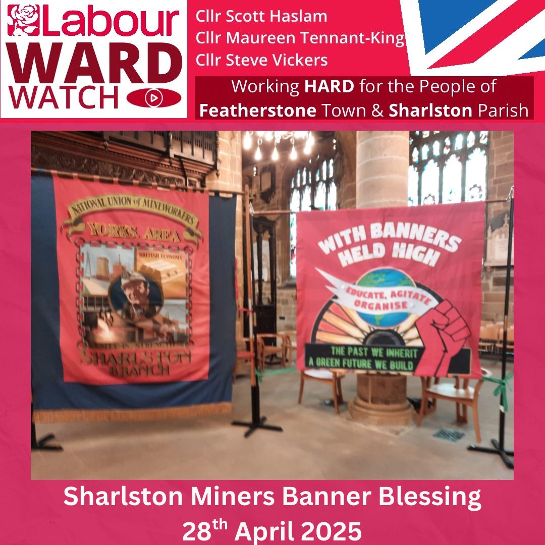 HaslamOriginal's tweet photo. The recently found Sharlston Miners Banner, has been blessed today on #IWD in Wakefield Cathedral.

This has been made possible by @BannersHeldHigh. The full event is held on Saturday 10th May in Wakefield from 11:00

I hope to see you there! https://t.co/M1r1ix1uPf