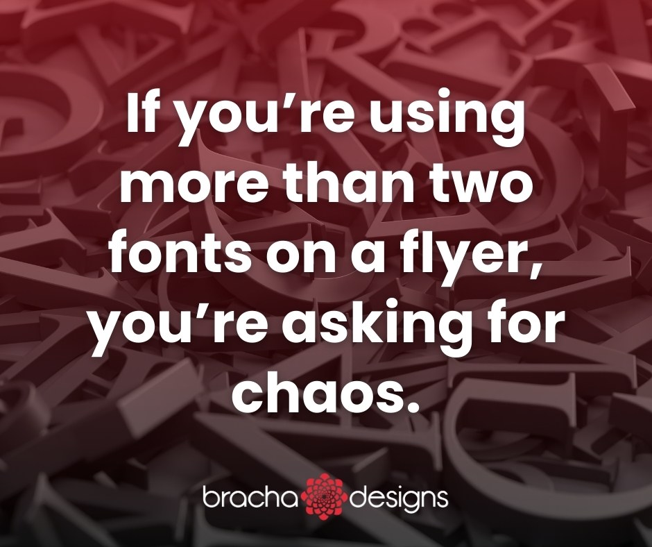 BrachaDesigns's tweet photo. Too many fonts = visual confusion. Stick to one main font for headlines and another for body text. Consistency isn’t boring—it’s professional. 

#GraphicDesignTips #TypographyMatters #ConsistencyInDesign #LessIsMore https://t.co/EpQqC6MVvd