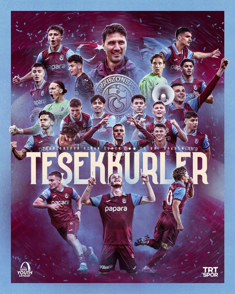 CahitGuran's tweet photo. UEFA Gençlik Ligi’nde Avrupa ikincisi olan #Trabzonspor U19 takımı ile gurur duyuyoruz. Ülkemizi en iyi şekilde temsil eden tüm futbolcuları ve teknik heyeti gönülden kutluyorum. 
@Trabzonspor #UYL https://t.co/TnbIqNzutE