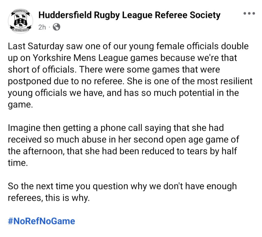 Huddersfield Rugby League Referees Society tweet media