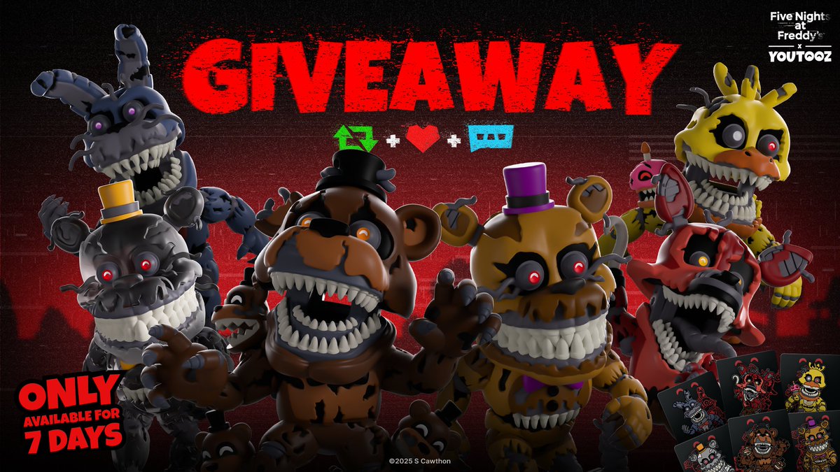 🚨FNAF GIVEAWAY🚨

giving away 3 full sets of the nightmare collection 😈 to win retweet &amp; like this post then comment FNAFTOOZ 🍕 no limits on entries

winners announced friday when the collection drops 😨 goodluck!