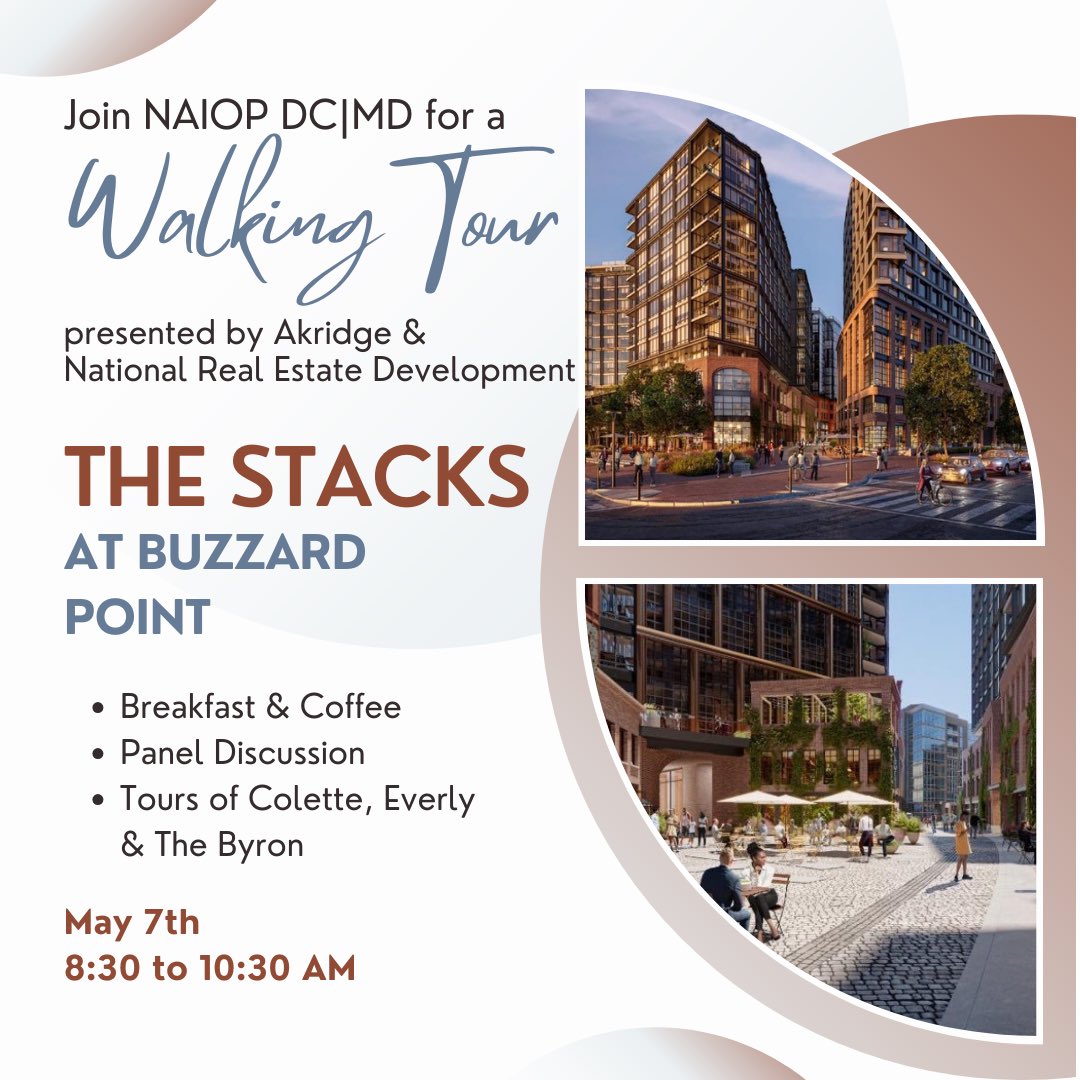 CREDAdcmd's tweet photo. Join us on May 7th at the newly delivered The Stacks at Buzzard Point for panel discussion and tours led by Akridge and National Real Estate Development. Don’t miss out on this exclusive first look event! Sign up today and reserve your spot! https://t.co/xlC5kEkxoq