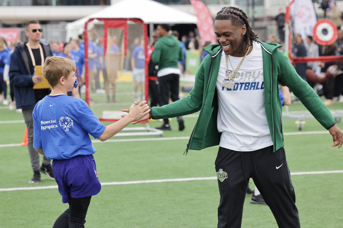 Big moments at the <a href="/NFLDraft/">NFL Draft</a> Prospect Clinic! The NFL Foundation supports the <a href="/SpecialOlympics/">Special Olympics</a> Unified Flag Football, which helps athletes of all abilities thrive together. 🌟 With funding and partnerships, we're creating more opportunities for inclusion on and off the field!