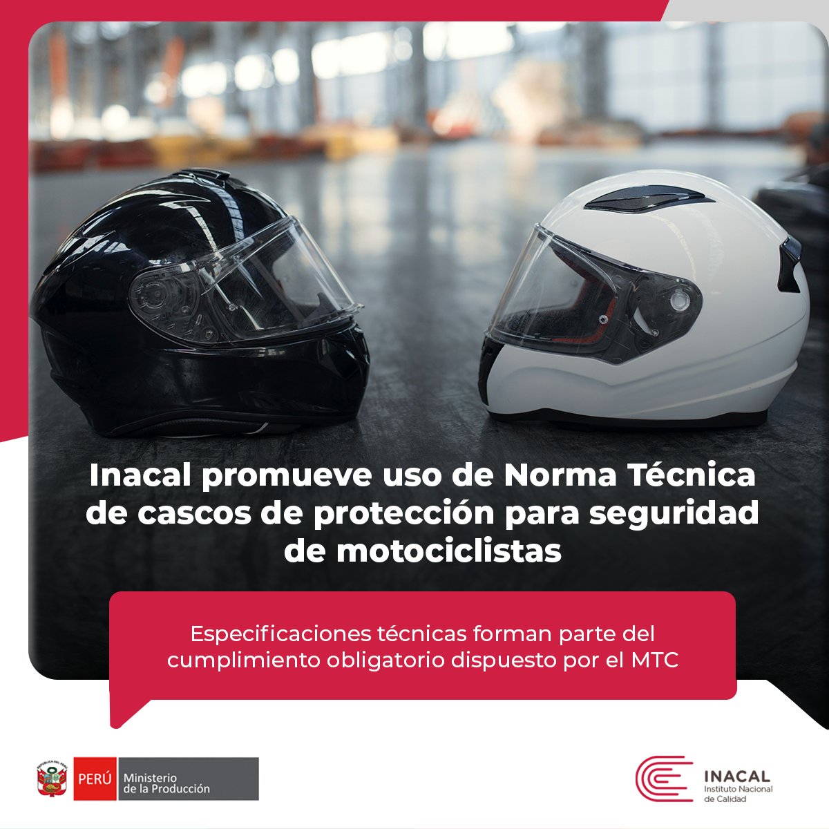 🛡️ El Inacal promueve el uso de la NTP 399.032:2020, que fija los requisitos de seguridad para cascos de motociclistas y acompañantes.

Ahora es obligatoria según la Resolución Nº 008-2025-MTC/18. <a href="/MTC_GobPeru/">Ministerio de Transportes y Comunicaciones</a> 

gob.pe/institucion/in…