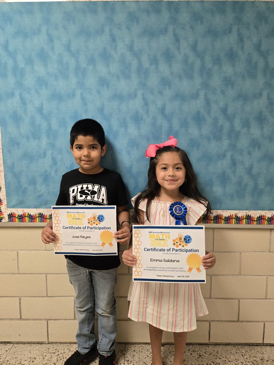 Puenteg1's tweet photo. Thank you for representing our class in the Math Bee 🐝. 
Congratulations to our winner, Emma🏆.
Estamos orgullosos de ustedes. 
#FisherTigers @prekpasadena https://t.co/YdMQINzbFU