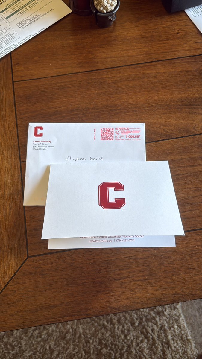 I was super excited to see I had mail today! Thank you so much <a href="/CornellWSoccer/">Cornell W. Soccer</a> for the letter! Super excited to learn more about your program. Go big red! #BigRed #Cornell 

<a href="/TheSoccerWire/">SoccerWire</a> 
<a href="/PrepSoccer/">Prep Soccer ⚽️</a> 
<a href="/PrepSoccerOH/">Prep Soccer Ohio</a> 
<a href="/ECNLgirls/">ECNL Girls</a>
