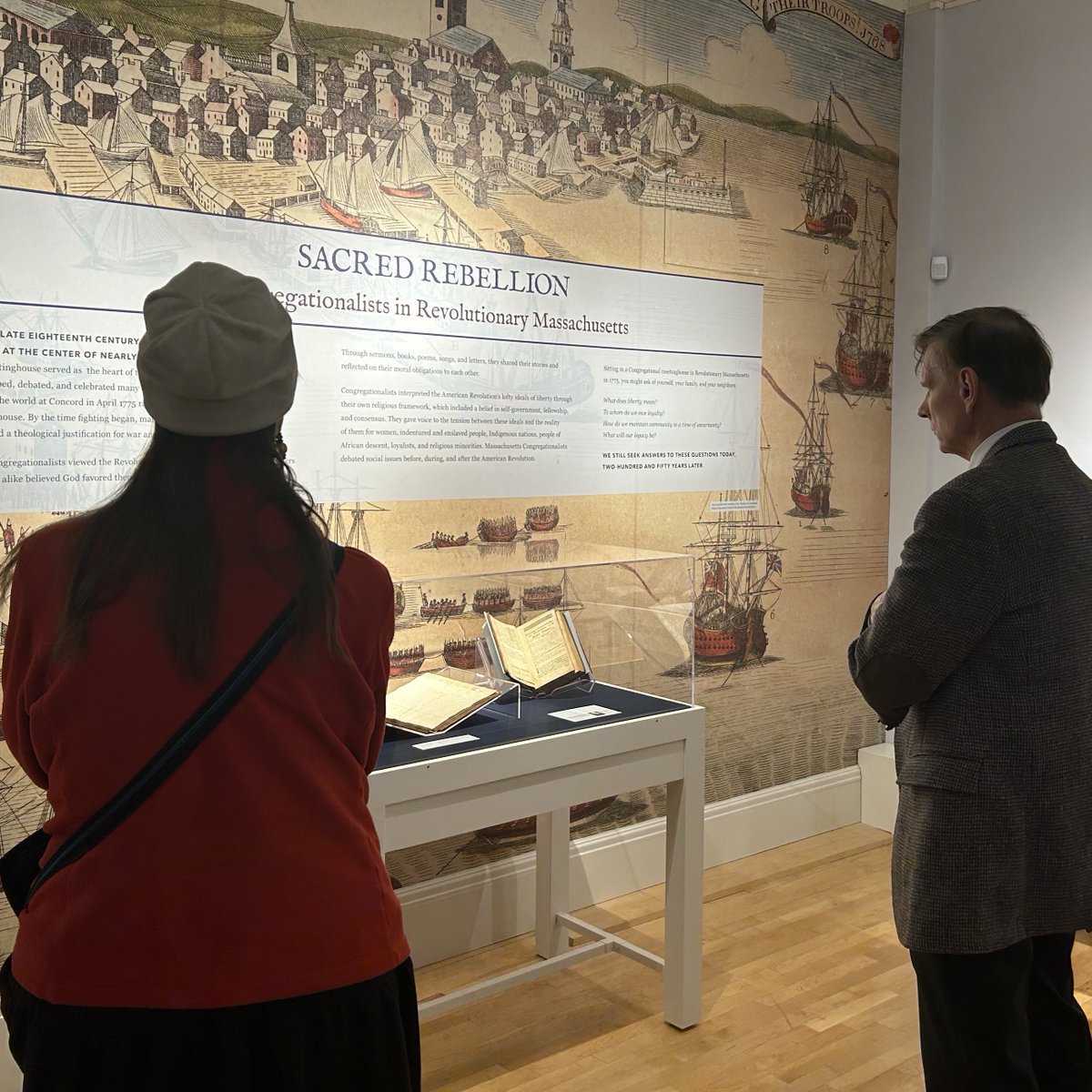 CongreLib's tweet image. As war began 250 years ago, Massachusetts’ Congregational meetinghouses played host to a common debate: was the Revolution a morally justified, sacred rebellion? Visit our new exhibition to consider this and other revolutionary ideas about liberty and loyalty.