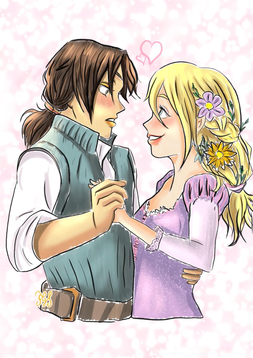 ☀️ "Au bal costumé, elles ont dansé jusqu'au coucher du soleil" ☀️ - #yumihisu  (Ymir/Historia X Flynn/Raiponce) #aot
#AOTプラス #aotfanart
 #redraw
Ymir et Historia déguisées en Flynn et Raiponce lors d'un bal masqué ! Elles ont fait sensation... 🩷