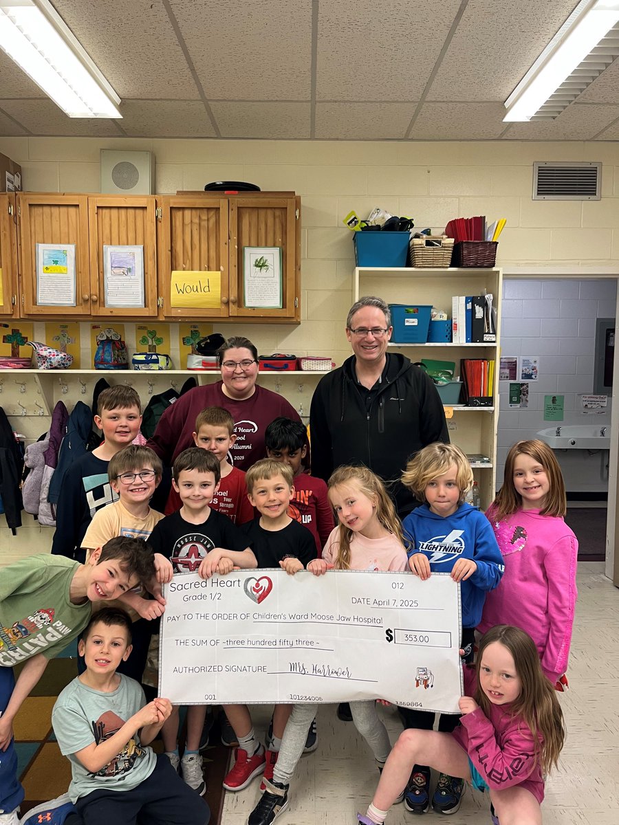 Mrs. Harrower had the grade 1/2 class make and sell candy bags for their Lent project this year raising $353 dollars for the Children's Ward at the Moose Jaw Hospital. <a href="/HolyTrinitySD/">Holy Trinity</a> <a href="/SacredHeart_MJ/">Sacred Heart</a>