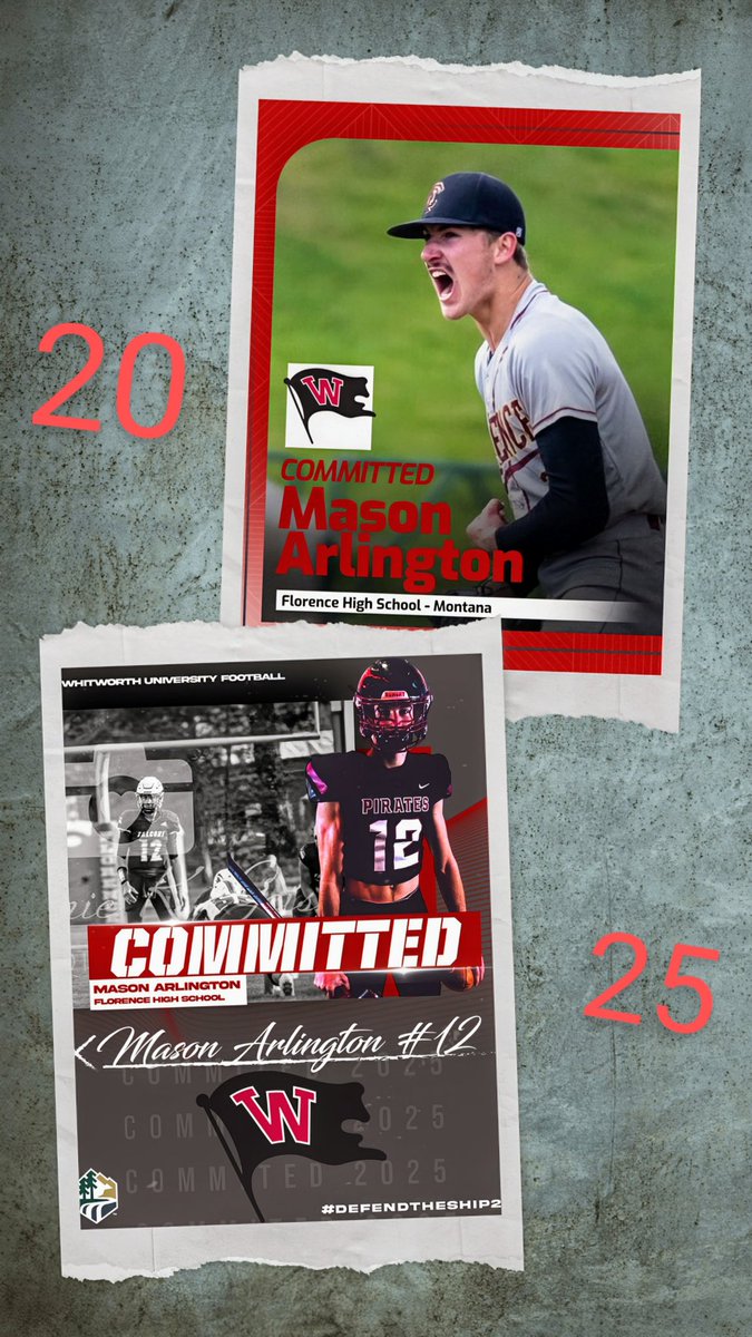 After tons of thought I have finally decided that I will be playing football and baseball for the University of Whitworth! Thank you <a href="/CashUlrich/">Cash Ulrich</a> and <a href="/Coach__Shaw/">Mac Shaw</a> for giving me this opportunity! Thank you to my family and coaches that have helped me get to this point! GO BUCS!🏴‍☠️