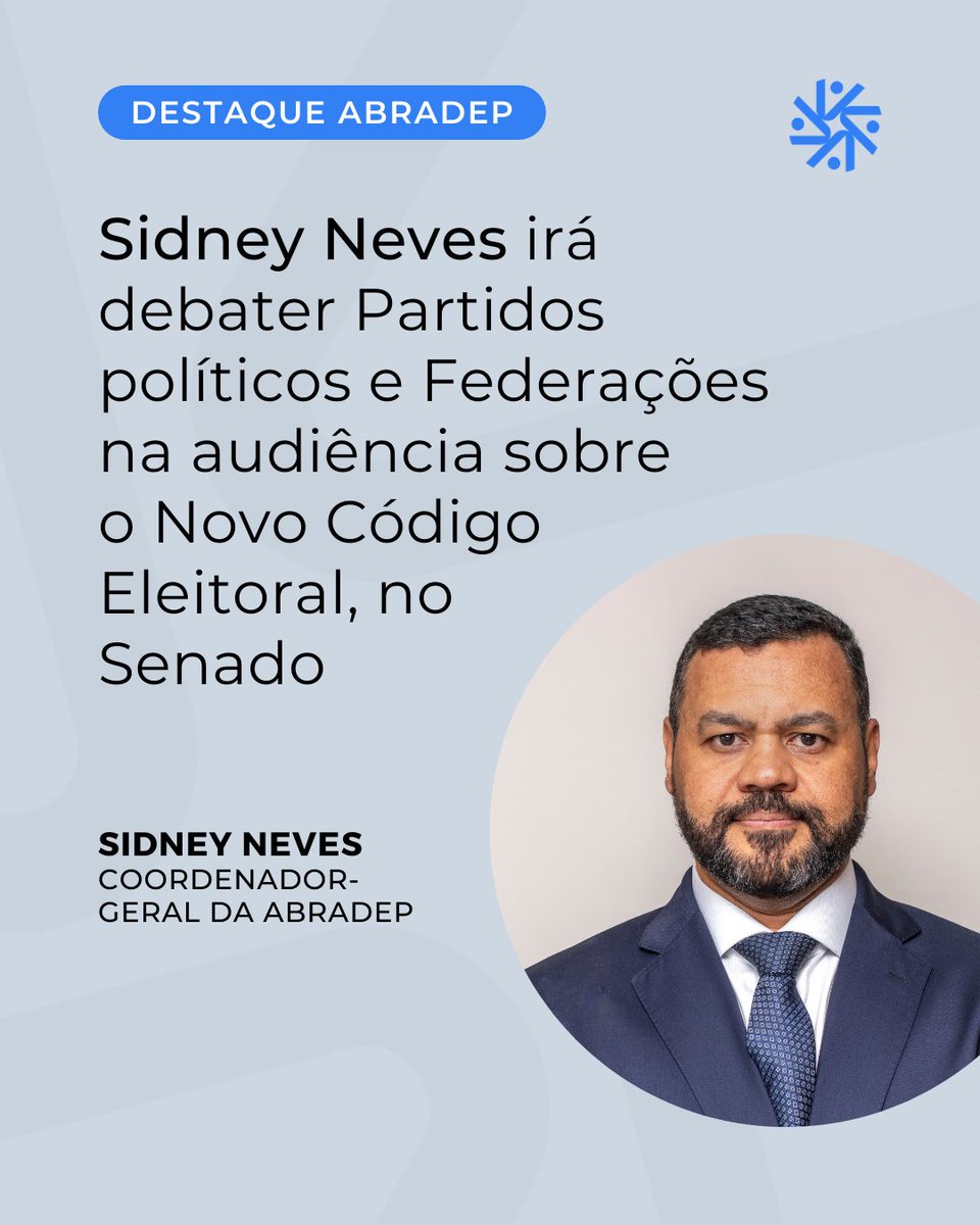O Coordenador-Geral da ABRADEP, Sidney Neves, participa da audiência da CCJ do Senado em 29/04, às 9h30, sobre o PLP 112/2021, focada em partidos políticos e federações. Transmissão ao vivo pelo e-Cidadania. 

#DireitoEleitoral #NovoCodigoEleitoral #QuemFazABRADEP