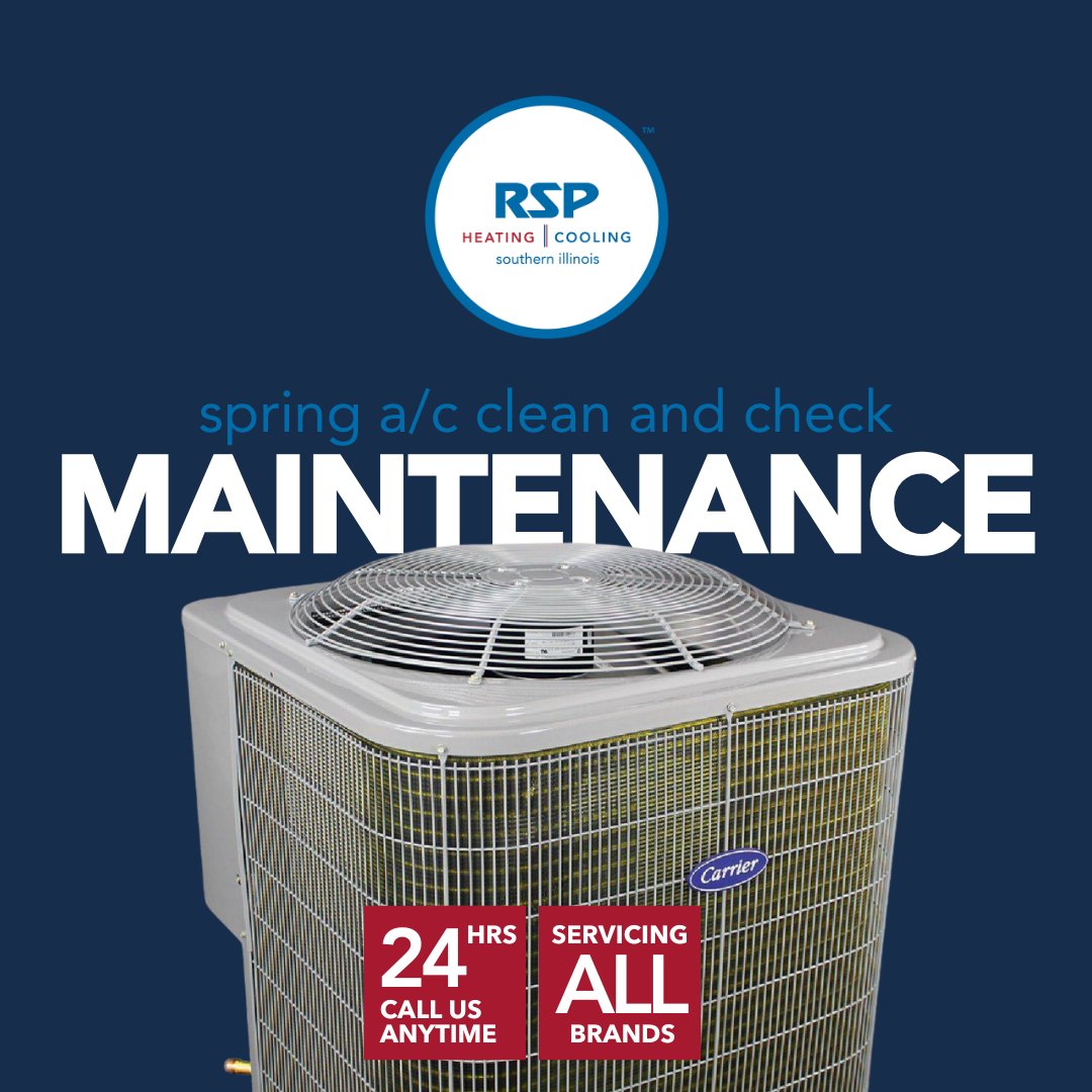 RSPCozyComfy's tweet image. ☀️ Spring is the perfect time for an A/C clean &amp;amp; check! Stay cool and avoid breakdowns before the heat rolls in.

📞 Call RSP: (618) 942-2424
#ACMaintenance #SpringHVAC #RSPHeatingAndCooling