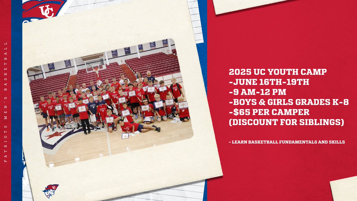 Sign Up Now!! Registration for the 2025 UC Basketball Youth Camp is now open. Just click the link below and fill out the information needed!! 

Click Here: forms.gle/fmAvniumvnL5NM…

#OneBigTeam