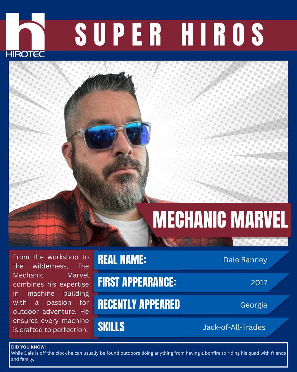 🌟Happy National Superhero Day to all our Hiros! At HIROTEC, our team may not wear capes, but they tackle every challenge with an unstoppable spirit. To celebrate, we’ve collected a few trading cards featuring some of our standout team members. #BEaHIRO