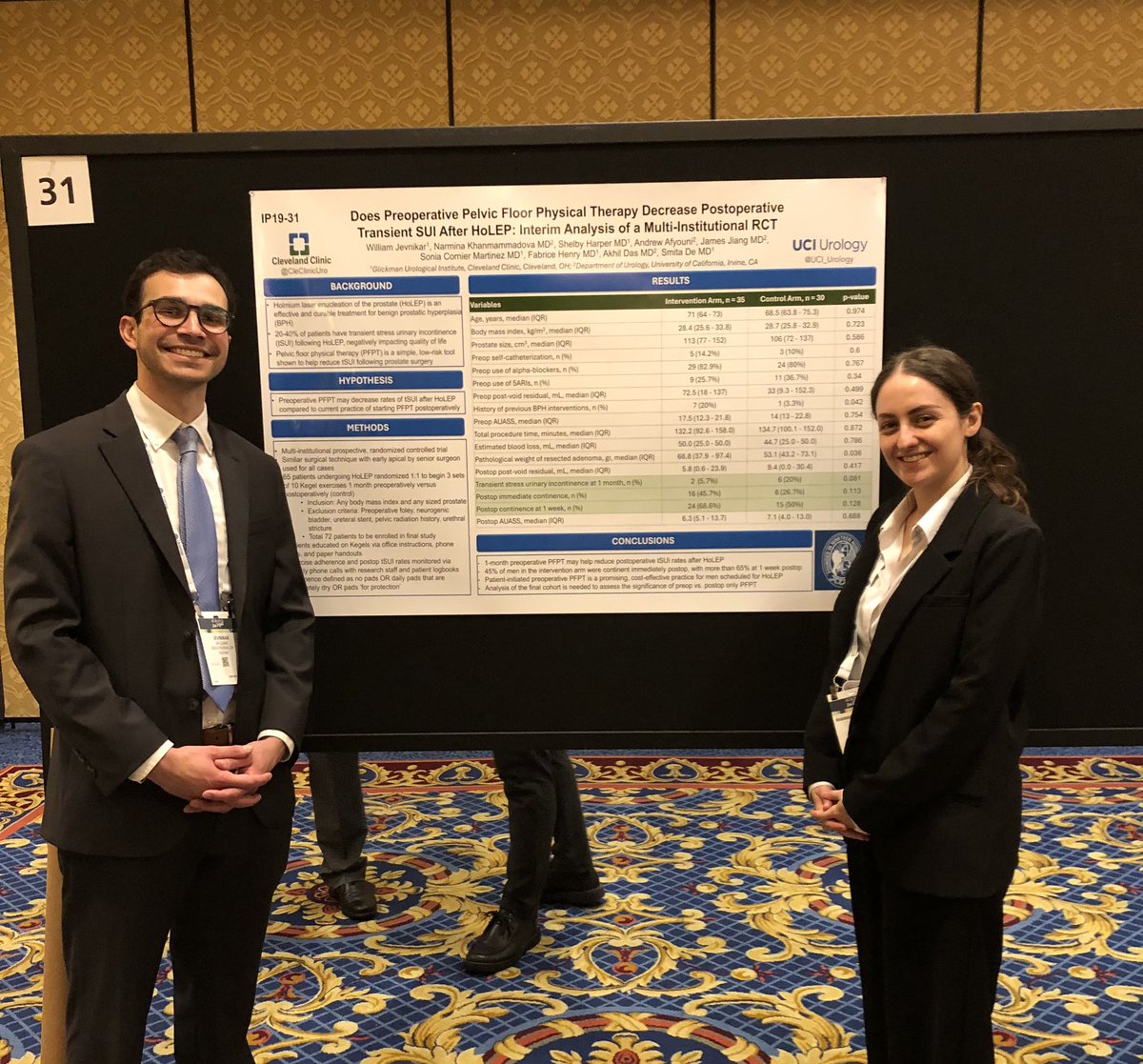 Will Jevnikar (@williamjevnikar) on Twitter photo Had an awesome time at #AUA2025 presenting our work on pre-op pelvic floor physical therapy for men undergoing HoLEP! Grateful for the support of <a href="/nkhanmam/">Narmina Khanmammadova</a> <a href="/UCI_Urology/">UCI Urology</a> and <a href="/SmitaDeMD/">Smita De</a> <a href="/CleClinicUro/">Cleveland Clinic Urology</a> Had an awesome time at #AUA2025 presenting our work on pre-op pelvic floor physical therapy for men undergoing HoLEP! Grateful for the support of <a href="/nkhanmam/">Narmina Khanmammadova</a> <a href="/UCI_Urology/">UCI Urology</a> and <a href="/SmitaDeMD/">Smita De</a> <a href="/CleClinicUro/">Cleveland Clinic Urology</a>