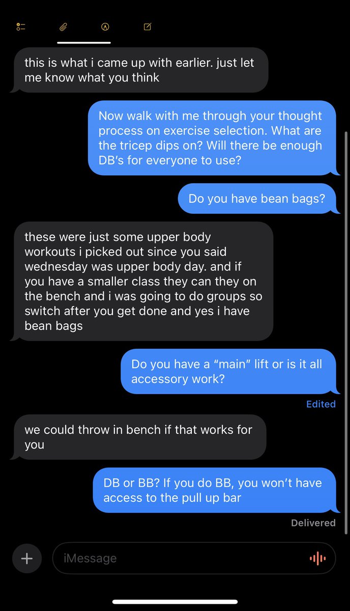 Conversation with a college student that asked to run the weight room for an ExSc project for one of their classes. Logistics drive everything. High school is not entry level. I’ve not heard back yet from them since my last question.