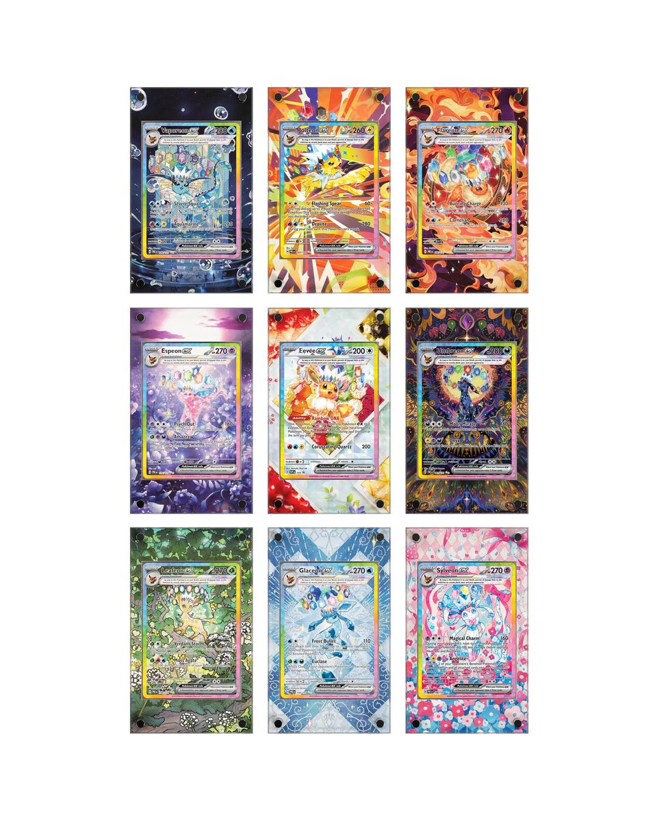 PokemonDealsTCG's tweet photo. Pokemon Card Extended Art Display Cases & Frames by PokeMinh

Umbreon VMAX Alternate Art Evolving Skies / Eevee Heroes Graded Display Case
https://t.co/lpBXxAJDoP
Latios & Latias 2-Card Display Case
https://t.co/U6pMHCmFcM
Full Set of Eeveelutions EX SAR/SIR Custom Display Cases (Prismatic Evolutions / Terastal Festival)
https://t.co/umTzkqjVFA
Pikachu Van Gogh Promo Custom Pokemon Card Frame
https://t.co/t2hGEKOZLR
Mew EX SAR Paldean Fates / Shiny Treasure EX Display Case
https://t.co/TKj8UzokAF
Pikachu EX SAR/SIR Graded Display Case
https://t.co/tpuepJRELt
Gengar VMAX Alternate Art Graded Display Case
https://t.co/UmPZJi3XEj
Ancient Mew Custom Display Case
https://t.co/pLV5ADgHl5
Espeon VMAX Alternate Art Graded Display Case
https://t.co/Fq14jDf4Zb

More Extended Art Display Cases & Frames by PokeMinh: https://t.co/f1TIWgHzGQ

#Pokemon #PokemonTCG #AD