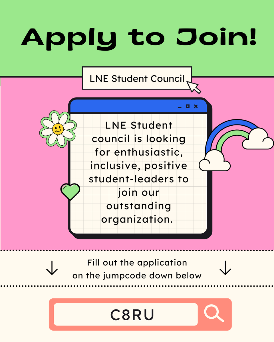 Student Council Applications are open for the 25-26 school year! Applications close May 4th.