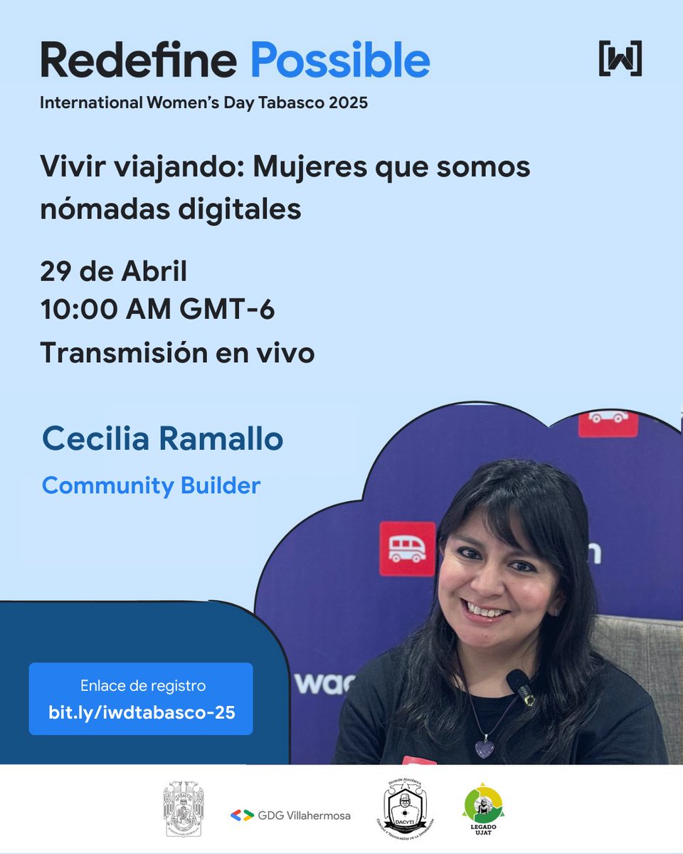 🌟 ¡Conoce la agenda de IWD Tabasco 2025! 🌟

👩🏻‍💻 Les presentamos las 4 conferencias inspiradoras a cargo de mujeres que están marcando la diferencia en la industria STEM 🚀
