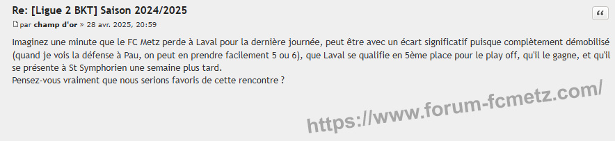 Avec 2 victoires de suite à la maison, notre <a href="/stadelavallois/">Stade Lavallois</a> s'est donné le droit de rêver ! 🤩

Même à Metz, on tremble devant "l'ogre" lavallois 🥶 😅
On verra bien mais, en tous cas, c'est déjà chouette d'avoir l'espoir de ... ☺️ 🧡🖤