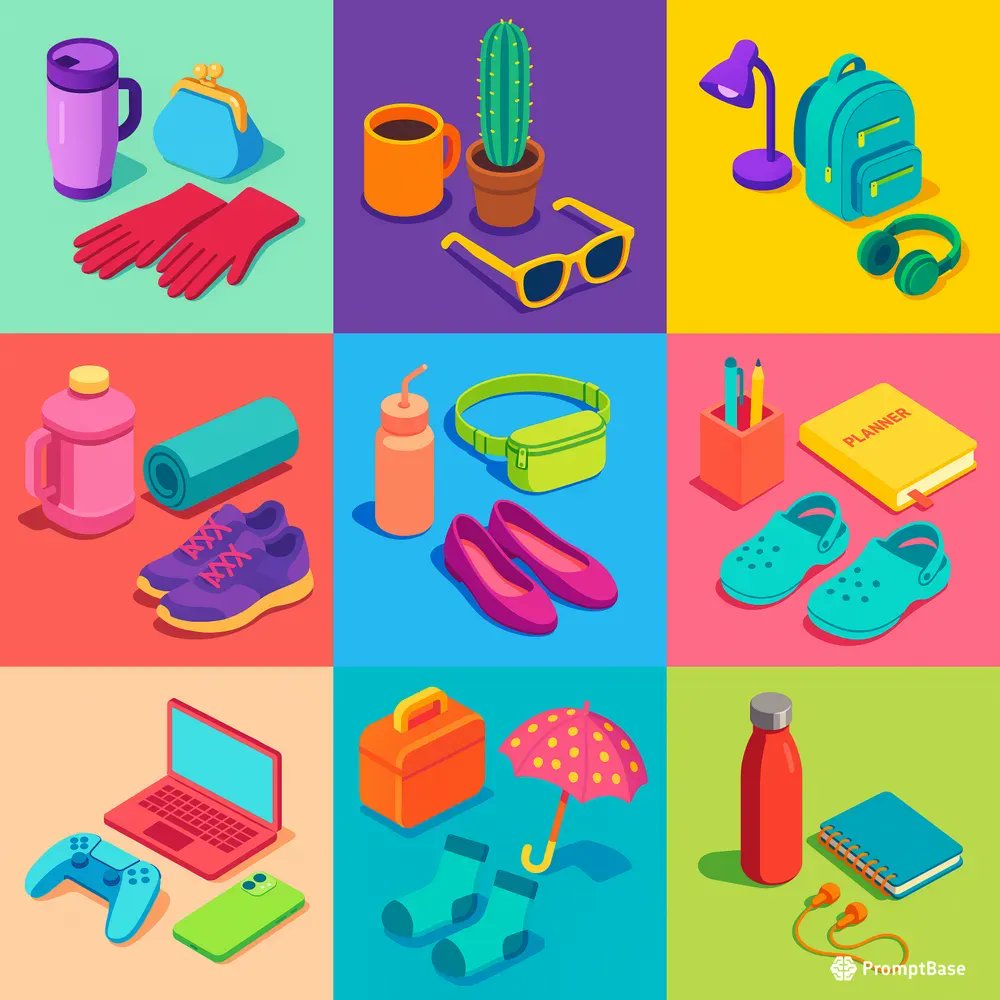 promptbase's tweet photo. Isometric Everyday Objects Packs by @benssfolio using ChatGPT Image 📦 https://t.co/vJK8Sf0n6B