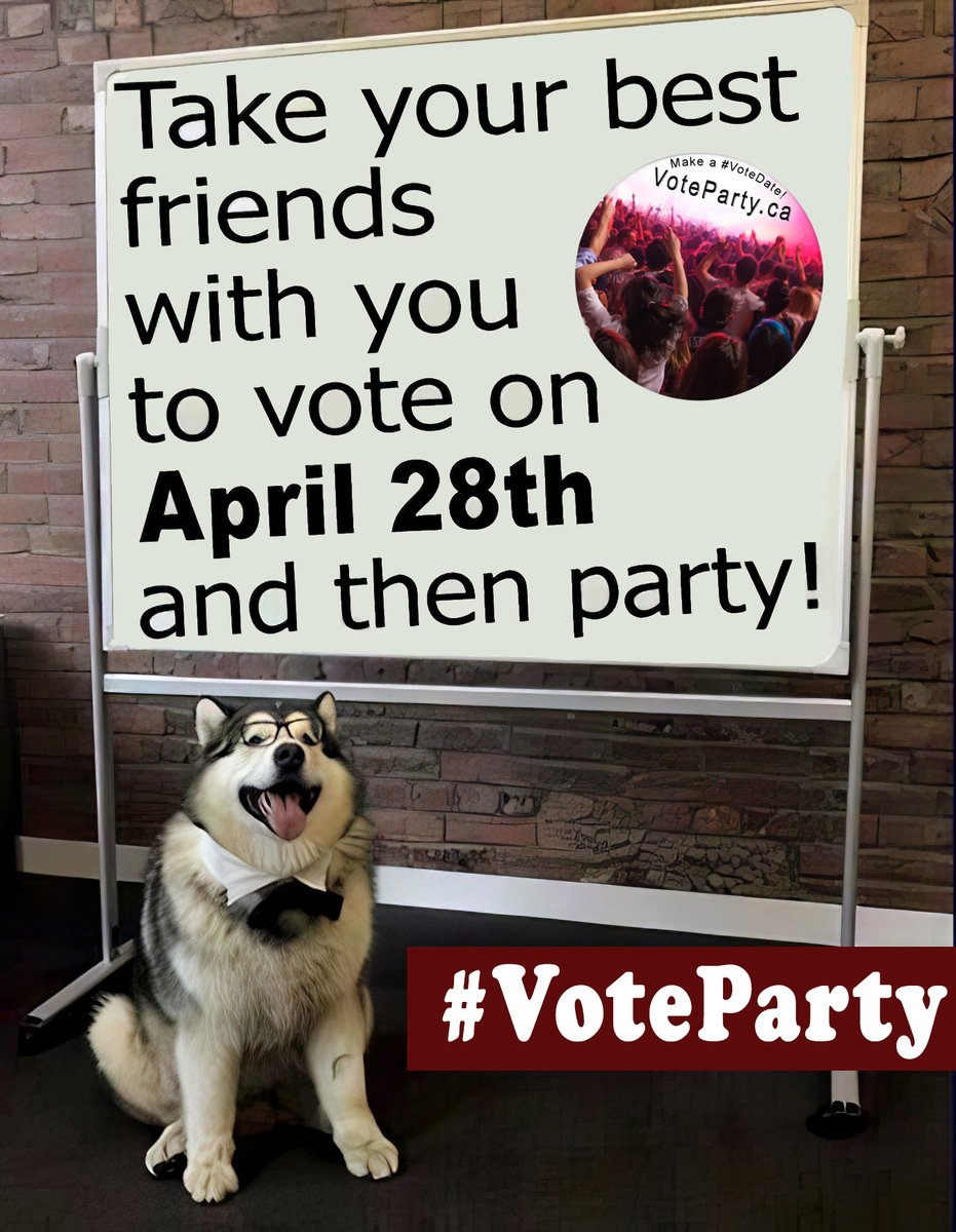VotePartyCanada's tweet photo. Canada's federal election is TODAY (April 28th)
It's not too late to vote! 🇨🇦
Please vote and take a friend with you.
Learn more: https://t.co/DVqtEUUXp3
#elxn45 #cdnpoli @SarahMcLachlan https://t.co/Rd1r1OuGl3