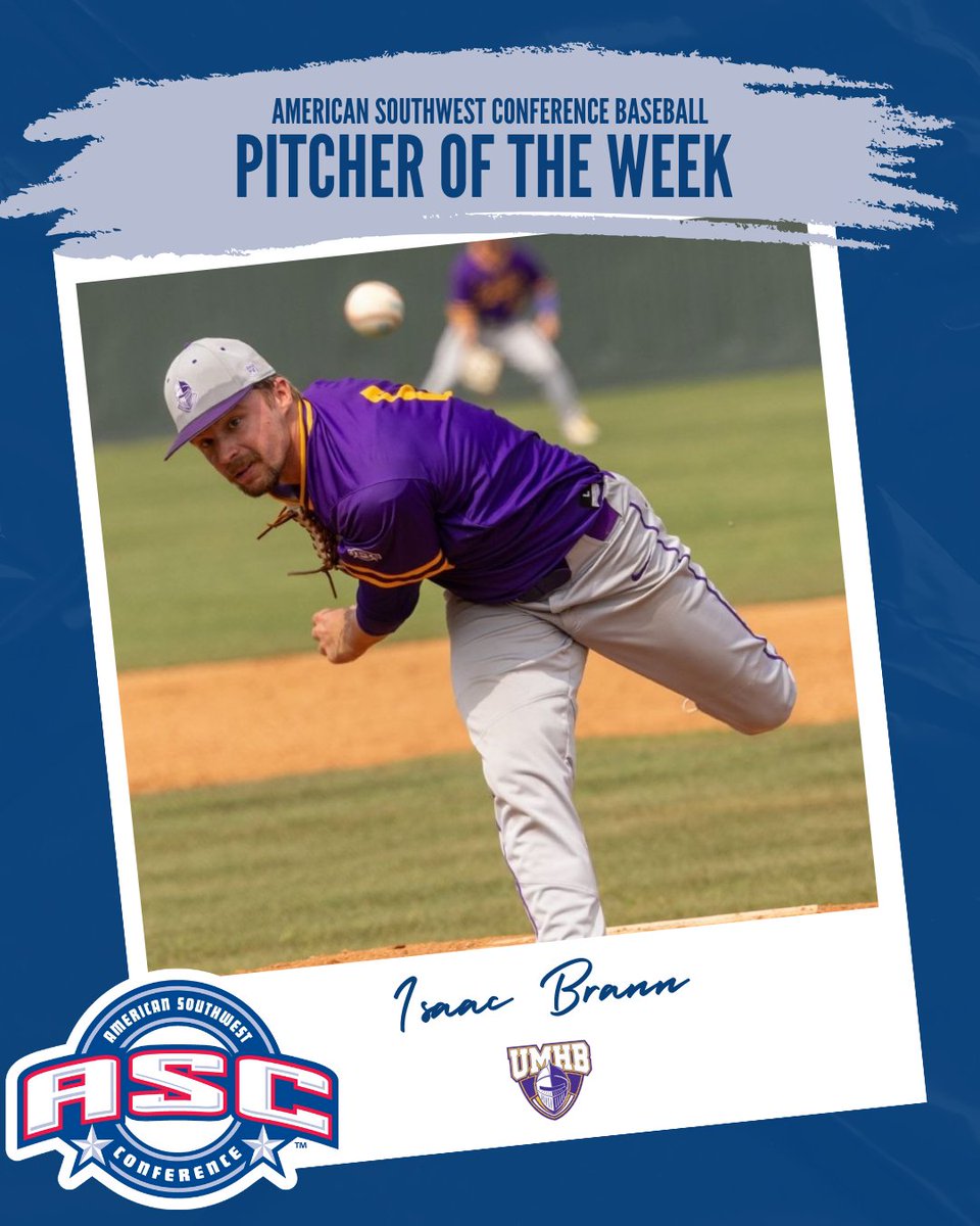 American Southwest (@asc_sports) on Twitter photo BSB | Pitcher of the Week
āIsaac Brannā
Read more: ascsports.org/news/2025/4/28ā¦
#ascsports #ascbaseball #d3baseball | <a href="/CruSports/">UMHB Crusaders</a> BSB | Pitcher of the Week
āIsaac Brannā
Read more: ascsports.org/news/2025/4/28ā¦
#ascsports #ascbaseball #d3baseball | <a href="/CruSports/">UMHB Crusaders</a>
