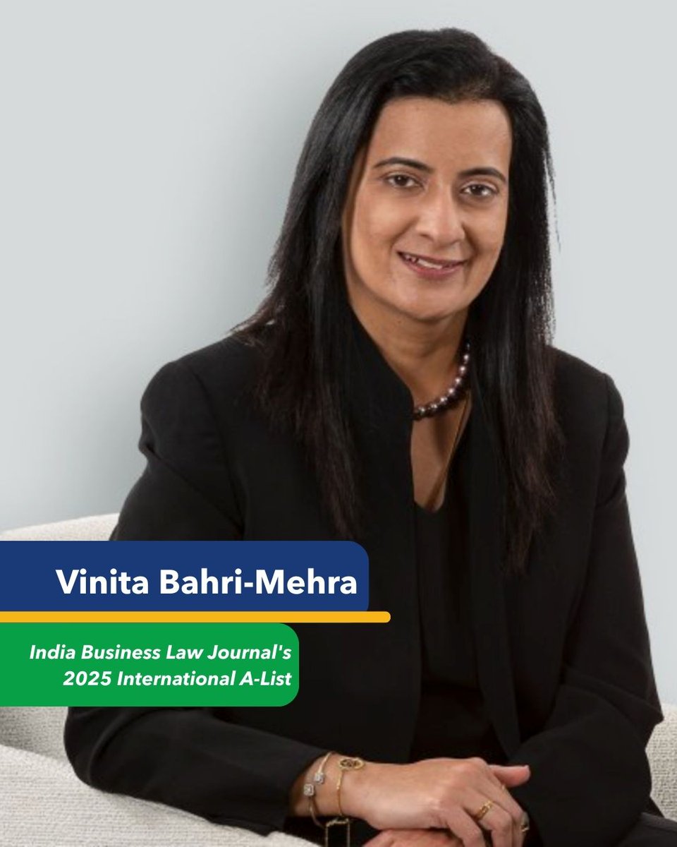 CbusCCWA's tweet image. Congrats to CCWA board member Vinita Bahri-Mehra for being named to India Business Law Journal’s 2025 International A-List! She’s the only Midwest-based attorney on the list!
We’re proud to have her leadership shaping the #WorldWeWant. #CCWA #GlobalLeadership #InternationalLaw
