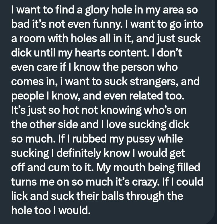 She is in need to find a gloryhole