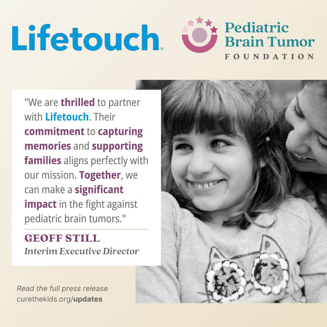We are thrilled to announce a new partnership with <a href="/Lifetouch/">Lifetouch</a>, a leader in professional photography, in our shared mission to support children and families affected by pediatric brain tumors. Read the full press release at buff.ly/xHXvp57 to learn more.