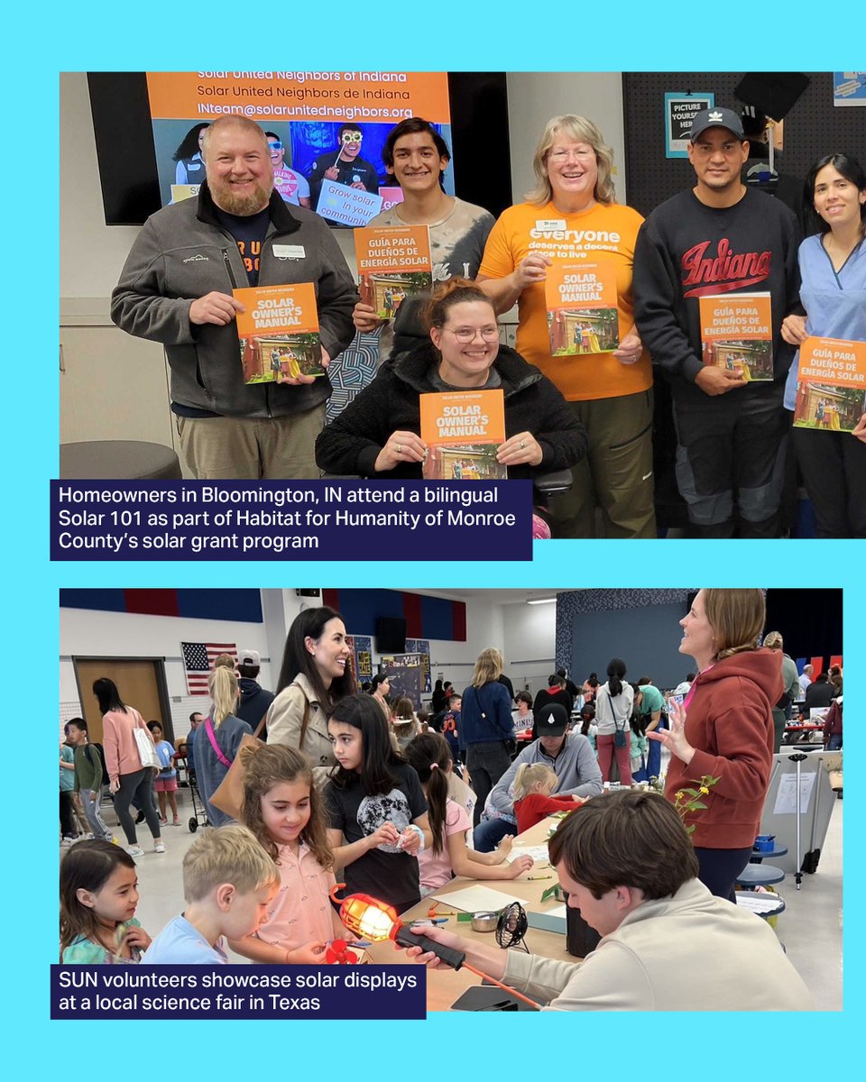 Around the country, the Solar United Neighbors team is educating others on the benefits of going solar. ☀️

Read more about their impact in our 2024 Annual Report: ow.ly/ZQ0b50VJ78s