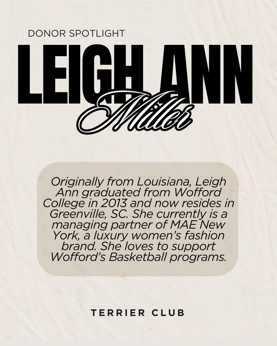 W_TerrierClub's tweet photo. 𝐇𝐞𝐚𝐫𝐭 𝐨𝐟 𝐚 𝐓𝐞𝐫𝐫𝐢𝐞𝐫 
At the heart of every championship, every opportunity, and every Terrier success story—are donors like Leigh Ann Miller. From game day traditions to their “why,” we’re proud to share Leigh Ann’s story.

#HeartofATerrier #FueltheFuture https://t.co/2kvqi09S7W