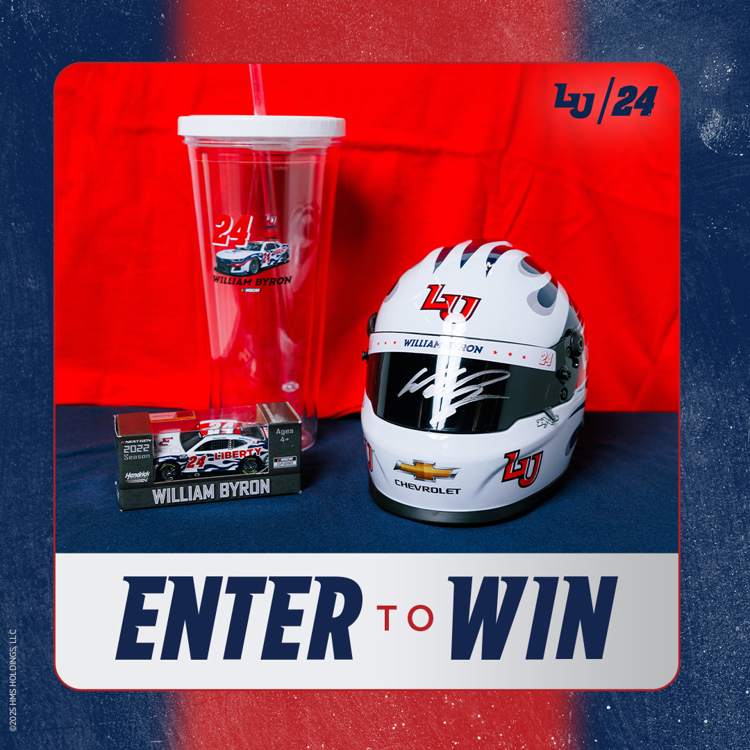 Liberty University (@libertyu) on Twitter photo Repost and follow us for a chance to win an <a href="/WilliamByron/">William Byron</a> prize pack, including an autographed mini LU24 helmet, die-cast car, and plastic tumbler! Winner will be selected May 2. <a href="/TeamHendrick/">Hendrick Motorsports</a> Repost and follow us for a chance to win an <a href="/WilliamByron/">William Byron</a> prize pack, including an autographed mini LU24 helmet, die-cast car, and plastic tumbler! Winner will be selected May 2. <a href="/TeamHendrick/">Hendrick Motorsports</a>