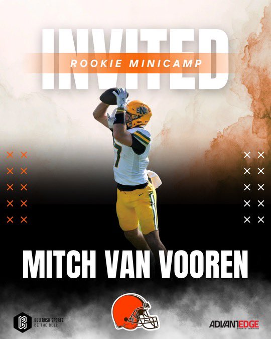 Mitch VanVooren invited to <a href="/Browns/">Cleveland Browns</a> Rookie Minicamp next Weekend! Mitch, the  feel good story of the Draft, meets Shedeur Sanders,the biggest story of the Draft! From D1 track to D3 football to the <a href="/NFL/">NFL</a>!