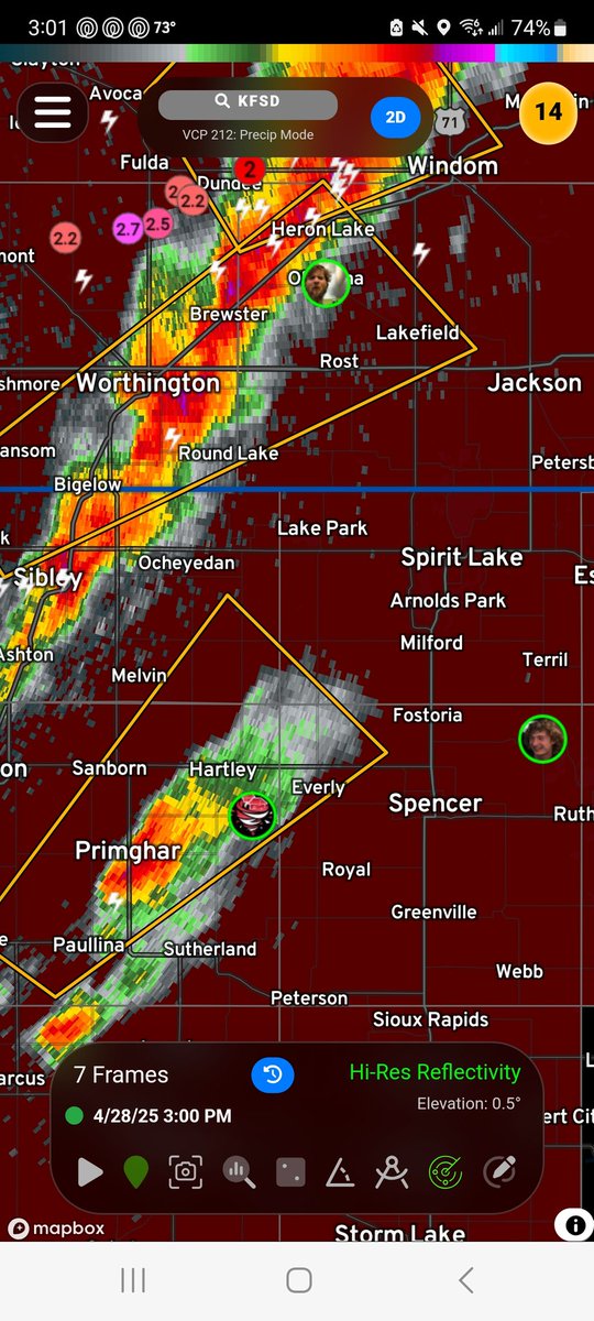 Noah__wx's tweet photo. Growing concerned about a developing supercell headed toward Spirit Lake Iowa

Potential for strong tornadoes as this cell matures. Stay aware if you're in or near this area!!!!!!

#IAwx #MNwx https://t.co/nwIbbo4I4z