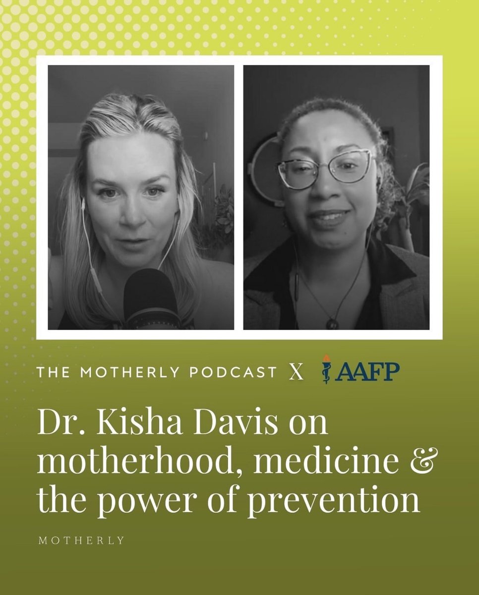Past MDAFP President, and current <a href="/aafp/">AAFP</a> board member @drkishadavis recently joined the Motherly podcast to highlight the role of family physicians for navigating vaccine information in the digital age. Listen now: podcasts.apple.com/us/podcast/dr-…