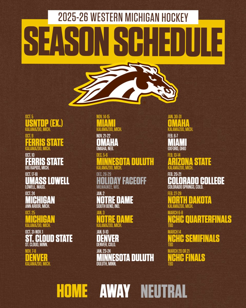 The 2025-26 schedule is here! We hope to see Bronco Nation at Lawson and on the road throughout the season!   

📰 buff.ly/I1IFb2O   

#BroncosReign