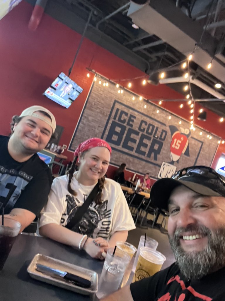 At Power and Light with my babies pregaming for Monday night Raw