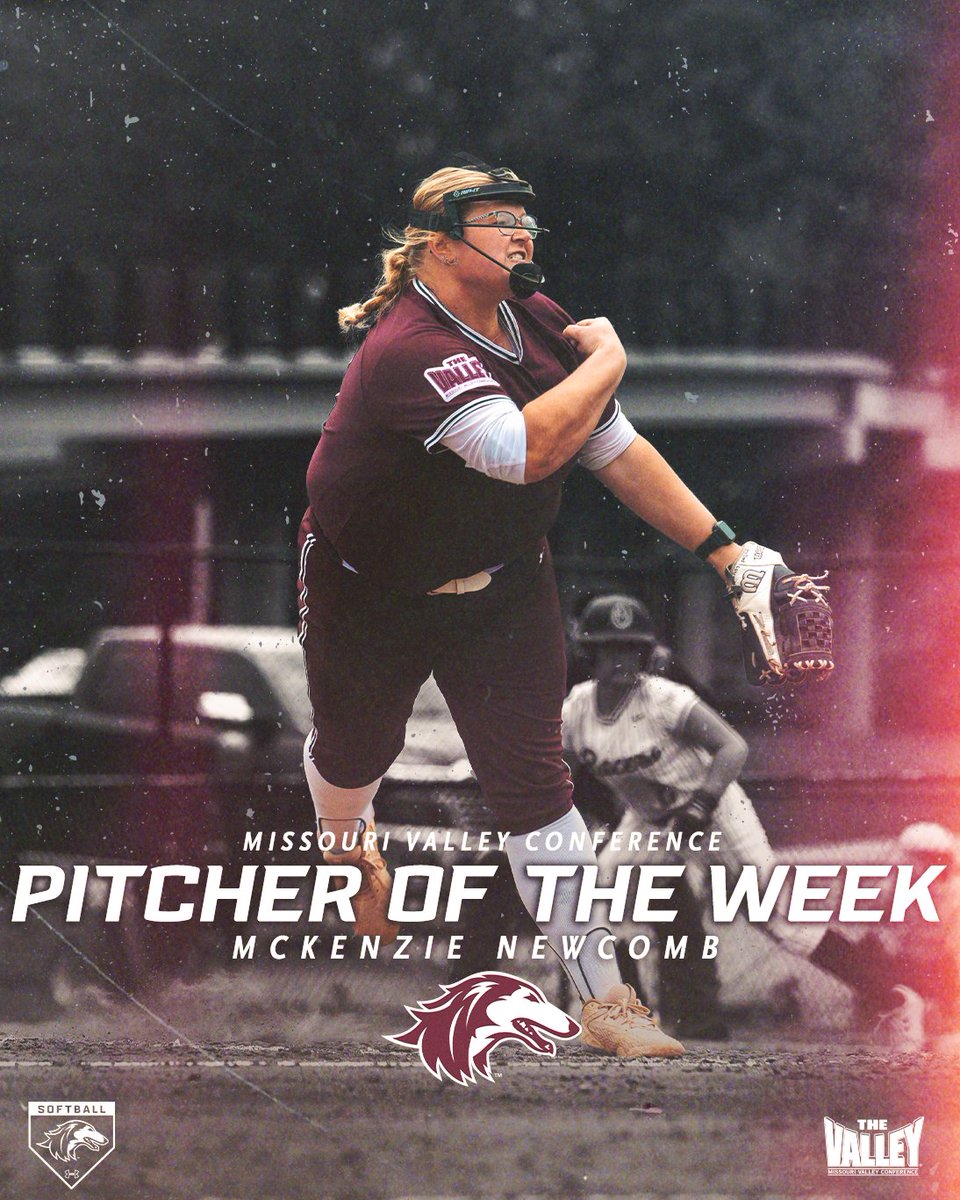 For the third time this spring, McKenzie Newcomb is your <a href="/MVCsports/">Missouri Valley Conference</a> Pitcher of the Week!! 👏

Newcomb went 1-0 with a 0.00 ERA and 11 strikeouts for the Salukis 😮‍💨

#Salukis | <a href="/macnewcomb/">mac</a>