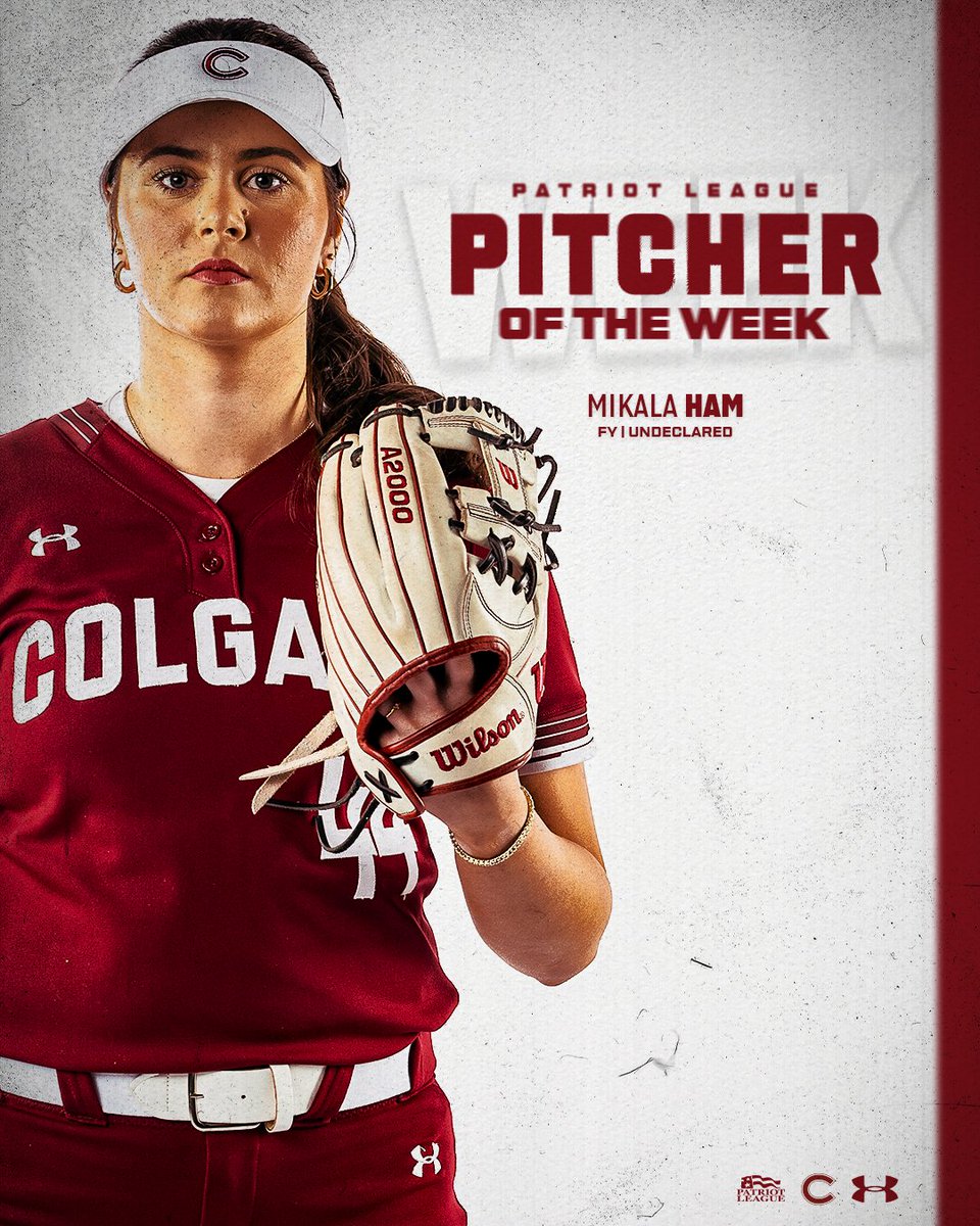 Colgate Softball (@colgatesoftball) on Twitter photo ๐ฃ๐ถ๐๐ฐ๐ต๐ฒ๐ฟ ๐ผ๐ณ ๐๐ต๐ฒ ๐ช๐ฒ๐ฒ๐ธ
Mikala Ham went 3-0 in the circle last week, and today she's the <a href="/PatriotLeague/">Patriot League</a> Pitcher of the Week! ๐ฅ
#GoGate ๐ฃ๐ถ๐๐ฐ๐ต๐ฒ๐ฟ ๐ผ๐ณ ๐๐ต๐ฒ ๐ช๐ฒ๐ฒ๐ธ
Mikala Ham went 3-0 in the circle last week, and today she's the <a href="/PatriotLeague/">Patriot League</a> Pitcher of the Week! ๐ฅ
#GoGate