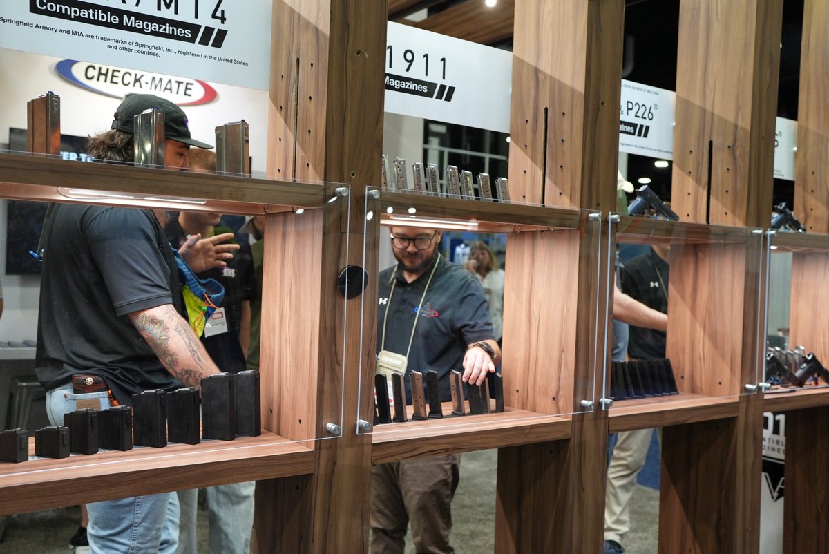 Check_MateMags's tweet photo. 🚨 NRA 2025 was WILD—check out these moments! 🚨 Our booth was non-stop action, from showing off the 1911 Double Stack UHC Magazine to meeting awesome 2A fans. Big thanks to everyone who visited Booth 1545! What was your favorite NRA highlight? Reply below! 💪 [Thread 1/2] https://t.co/QDIMfBfut3