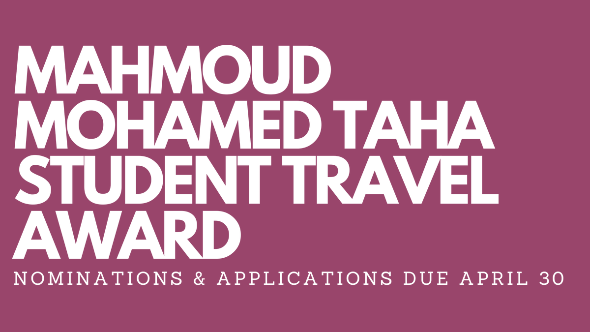 Two more days to nominate your outstanding student for the Mahmoud Mohamed Taha Student Travel Award! Nominated students receive first review. Awardees receive funding for research travel, study abroad, or travel to the ASA Annual Meeting: africanstudies.org/taha-travel-aw…