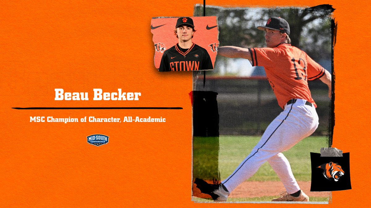 Beau Becker named MSC Baseball Champion of Character, 1 of 13 Tigers named All-Academic - #TigerPride
Details: georgetowncollegeathletics.com/sports/bsb/202…