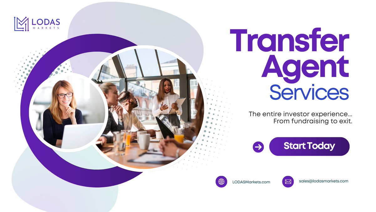 Transfer agent services, done better. Raise faster. Manage smarter. Communicate better.

Get started today.

lodasmarkets.com