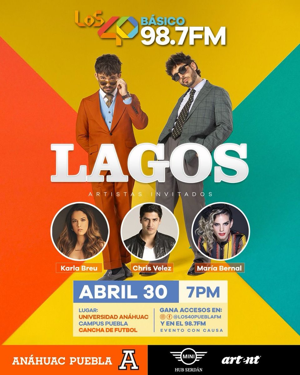 <a href="/SoyMariaBernal/">María Bernal</a> de invitada especial en el "𝑩𝒂́𝒔𝒊𝒄𝒐 40" de <a href="/PueblaLos40/">Los40Puebla</a> 98.7fm este 30 de abril en punto de las 7pm, previo al show de <a href="/LagosMusica/">LAGOS</a>. Un talento importante de 𝙀𝙢𝙥𝙪𝙟𝙚 𝘼𝙧𝙩𝙞𝙨𝙩𝙖𝙨