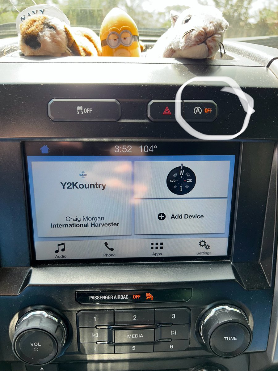 JBRoundtree's tweet photo. Killed 2 🐥 one stone. 1st always hated the auto start/stop feature and having to remember to hit this dang button every time I get in, (yep call me lazy) and 2nd have a fault in the aux transmission pump. It loses pressure when auto s/s kicks engine off. Picked up an inline auto s/s eliminator on Amazon and boom💥 no more losing pressure in pump because this stupid button stays in whatever position you last chose even after shutting the engine off and back on.                      
And yes, it said 104° according to the dash when I got in the truck today. Florida sun☀️ is brutal...
Anyways, this is the device that, knock on wood, seems to be doing the trick - https://t.co/YhZLbLVrvB | #ad #TruckFix Hope it helps someone save their sanity. I just followed the directions and took like 5 minutes. I’m using it in a 2016 F150 for reference.