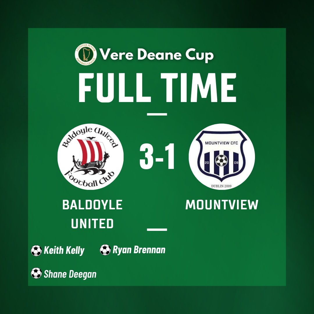 BaldoyleUtdLSL's tweet image. | ๐๐๐ฃ๐๐ก ๐ฝ๐ค๐ช๐ฃ๐ |
Our Division 3 Sunday Side ran out 3-1 Winners against @mountviewCFC ๐ฅ
Final to be played on the 11th of May against @VeronaFCDublin
Well done lads๐
