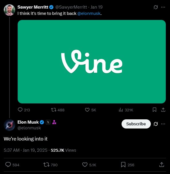 How many times did Elon Musk tweet about $VINE ?
Are you holding $vine?