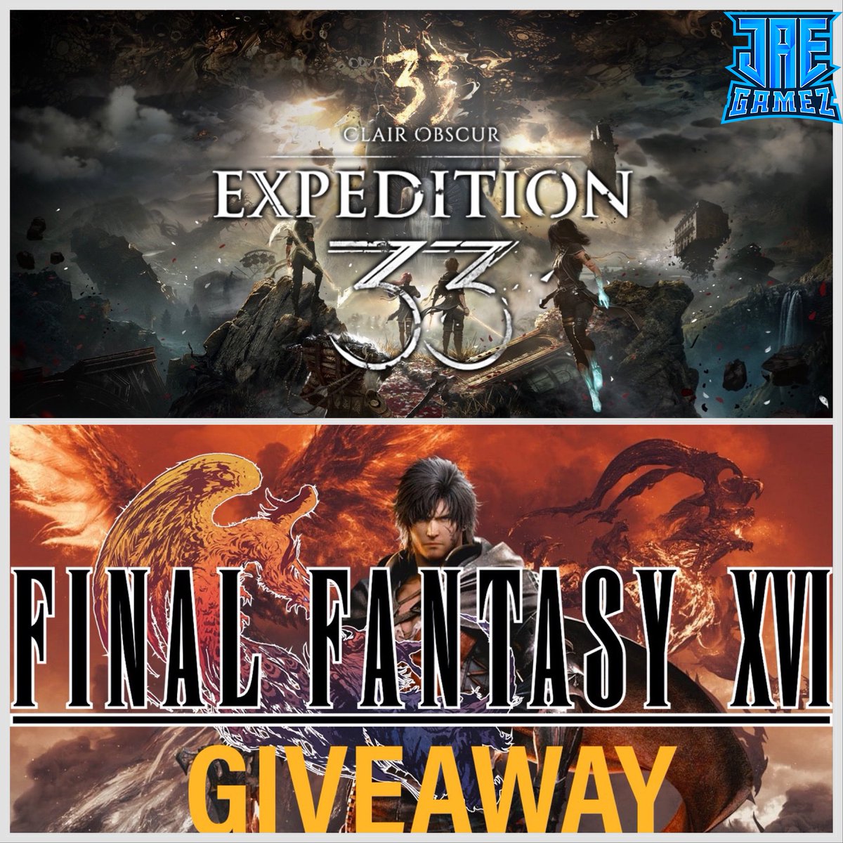 JaeGamez's tweet photo. CLAIR OBSCUR: EXPEDITION 33 X FINAL FANTASY XVI GIVEAWAY!!! 🎁 🔥 

Open to ALL regions!!! 🌍 

To Enter:
✅Like ❤️
✅Repost ♻️
✅Follow 🤝
✅Turn on my Notifications 🔔
✅Comment “ACCEPT THE TRUTH! TOMORROW COMES.”🗣️ 

I’m giving away a BRAND NEW copy of both games (digital or physical depending on preferences and shipping etc) to a lucky winner AND I’m gonna throw in both DLC expansions for FFXVI (Echoes of the Fallen & Rising Tides)

The winner will be announced and contacted, via dms, in 2 months time! That’s Monday June 30th!!! 

And to all my Expedition 33 & FFXVI fan moots and followers, give this a retweet for me!!! Let’s help another lucky individual to experience PEAK!!! 🔥🔥🔥

#ClairObscurExpedition33 #FinalFantasyXVI
